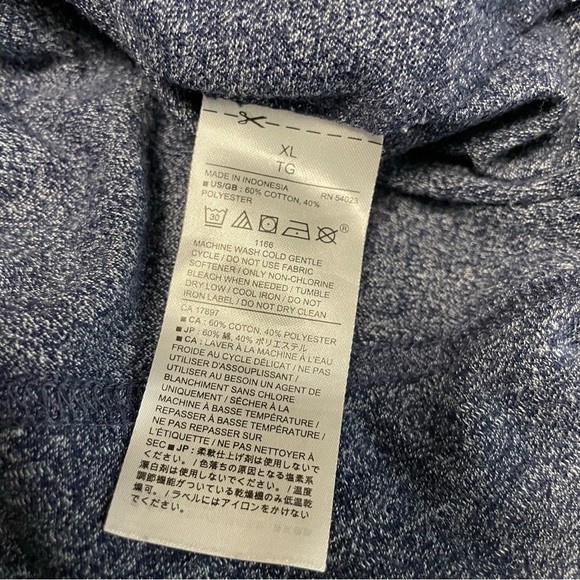 Banana Republic Heathered Indigo Blue 1/4 Zip Quick Dry Long Sleeve Shirt Men XL - Picture 8 of 9